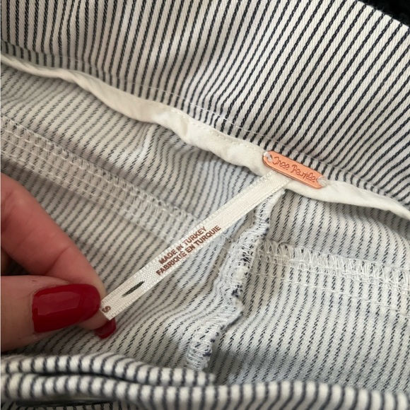 Free People Striped Florence Crop Railroad High Rise Pants Womens Small - Picture 3 of 7